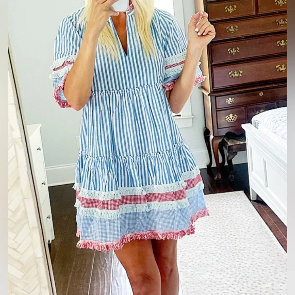 NWT TUCKERNUCK  Savannah Stripe Crawford Dress Size M - Picture 4 of 11